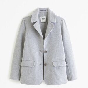 Abercrombie & Fitch Light Gray Wool Peacoat / Blazer